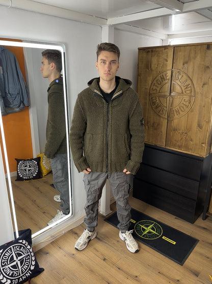 AW08 WOOL HOODED WIND RESISTANT JACKET in Chestnut Brown