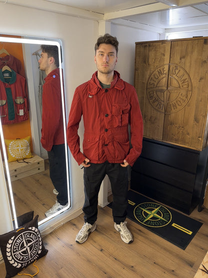 SS10s C.P. COMPANY NYLON METAL GOGGLE JACKET in Flame Red