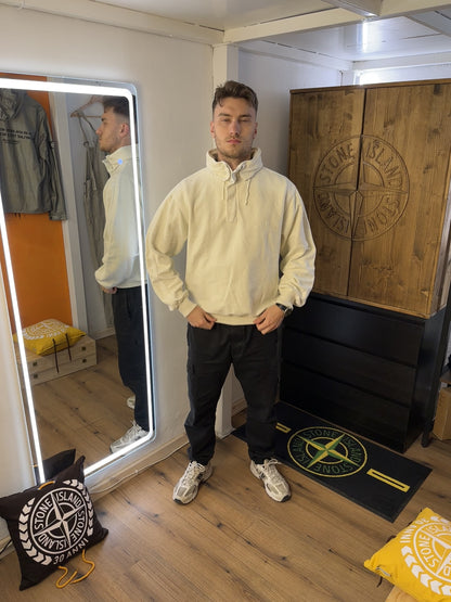 AW90/91 COTTON FLEECE RIPSTOP SMOCK in Pure White