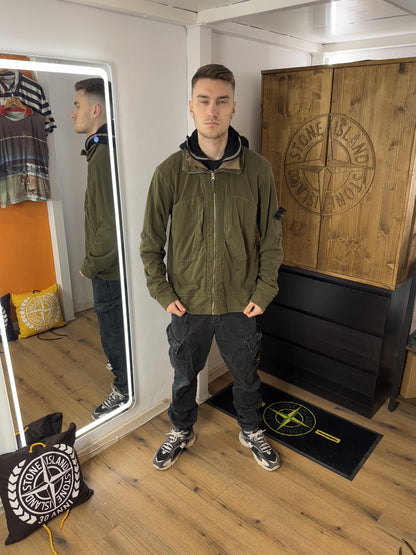 AW05 DUAL LAYER COTTON HOODIE  in Olive Green