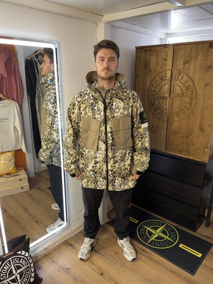 SS18 ALLIGATOR CAMO LIGHT COTTON/NYLON REP PARKA in Mixed Shades of Brown