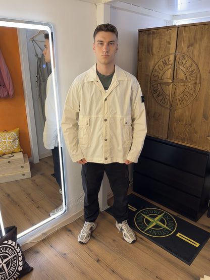 SS22 MACRO RIPSTOP OVERSHIRT in Pure White