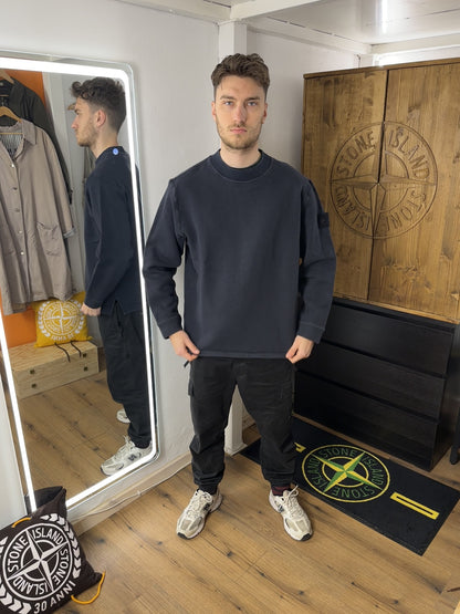 AW23 WOOL + COTTON JUMPER GHOST PIECE in Blue Grey