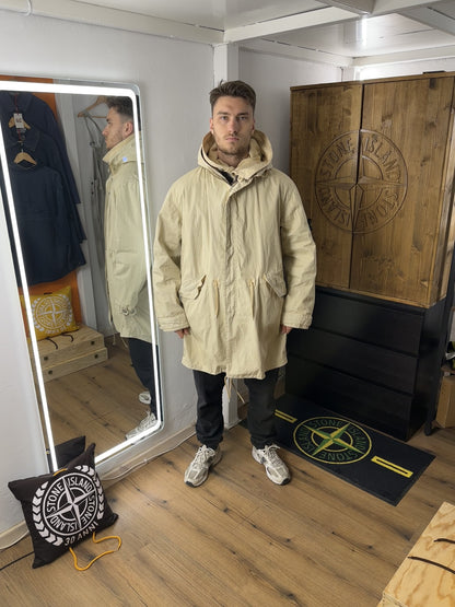 AW03/04 LINO RESINATO FISHTAIL PARKA in Light Ivory