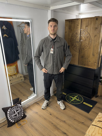 AW03 COTTON POLYAMIDE OVERSHIRT in Faded Brown