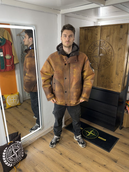 AW22 POLY STRATA ICE JACKET in Yellow Sun & Terra Brown