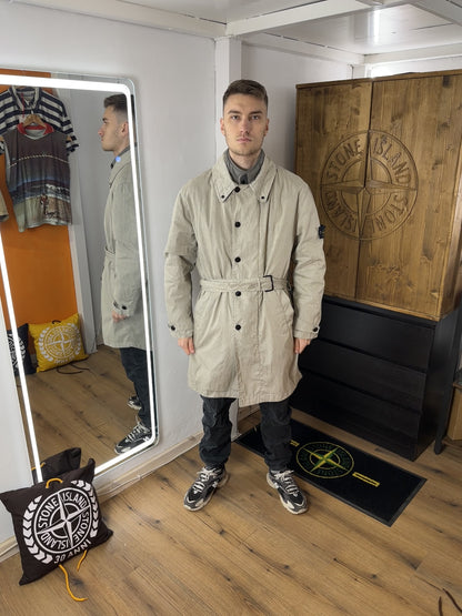 AW04 RASO GOMMATO TRENCH in Pebble Grey