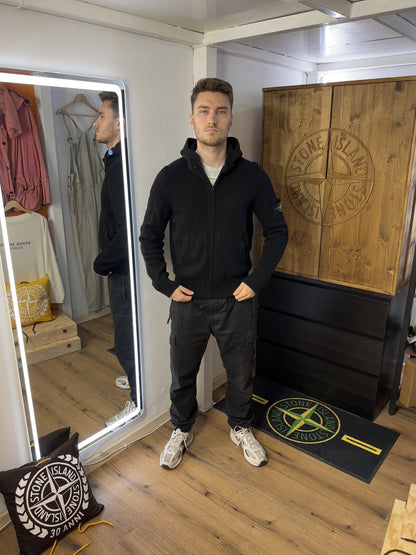 AW11 WOOL NYLON HOODED JACKET in Black