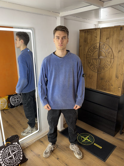 AW92 Baumwollpullover in Taubenblau