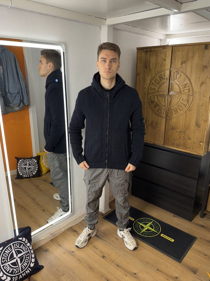 AW00s WOOL HOODED JACKET in Deep Blue