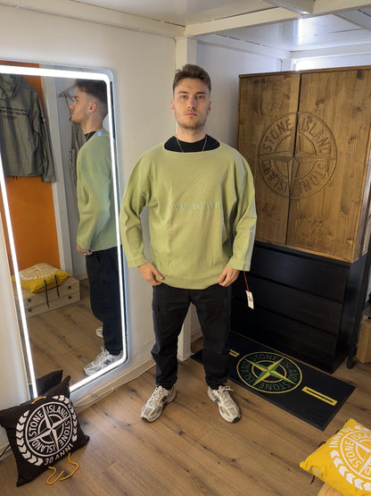 SS86 HEAVY RIB JUMPER in Pistacchio Green From Archivio Book