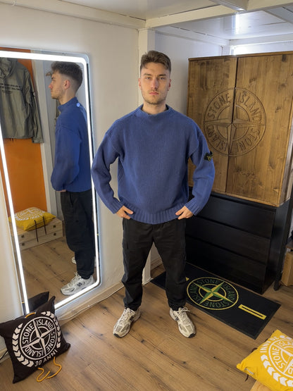 AW80s WOOL JUMPER in Distant Blue