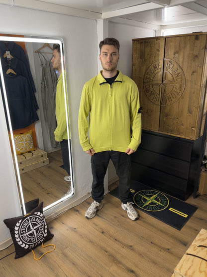 SS04 LIGHT COTTON 1/4 ZIP JUMPER in Saffron Yellow