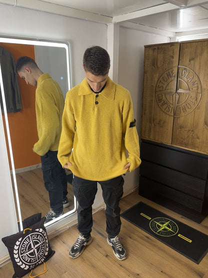 AW98 CHENILLE COTTON JUMPER in Saffron Yellow