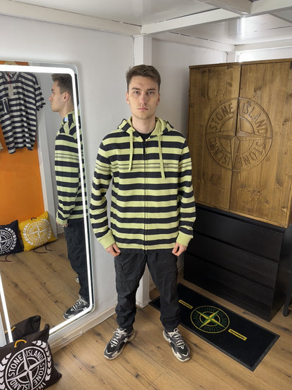 SS17 MARINA ZIPPED HOODIE in Cream and Blue