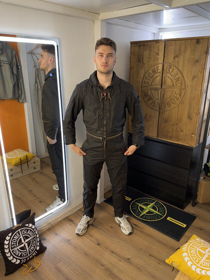 AW89/90 RASO GOMMATO COLOURED COVER BOILER SUITS in Dark Brown