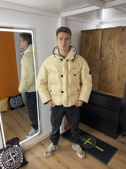 AW96 MICRO QUILTED PUFFER JACKET in Cream White